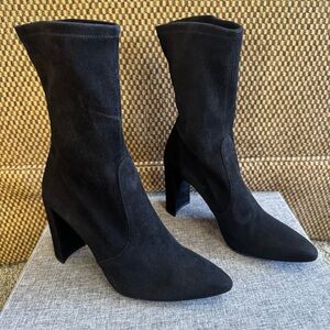 Stuart Weitzman Black Suede Booties